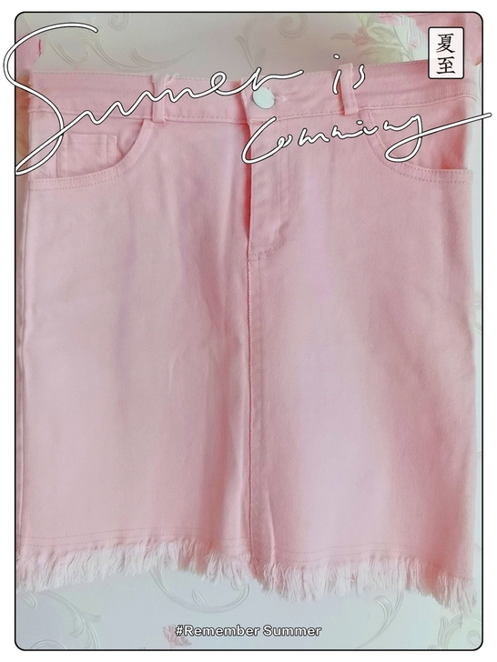 少女粉直筒半身包臀裙,生完孩子穿不上了。适...