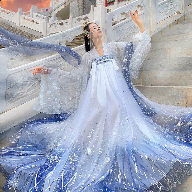 汉服女中国风超仙古装齐腰齐胸襦裙正品原创学...