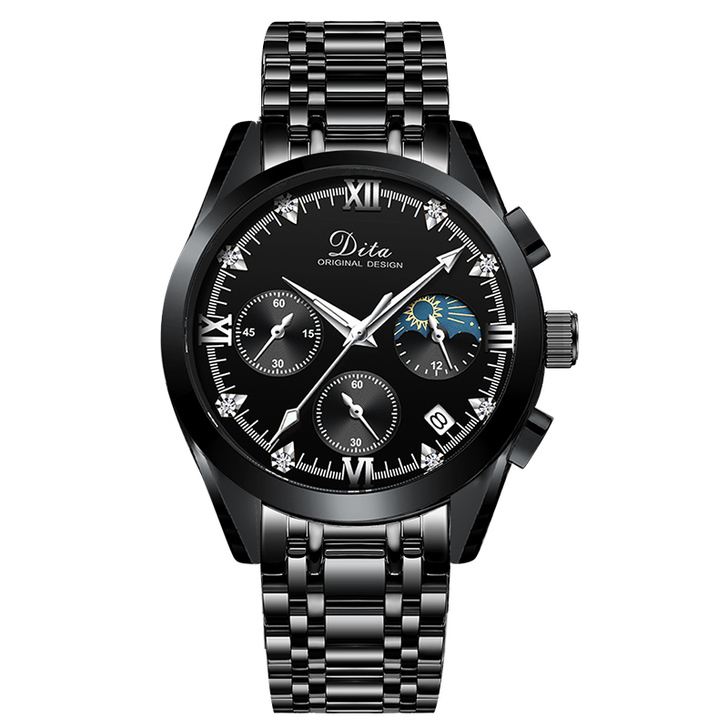 迪塔镶钻夜光手表，休闲潮流全自动机械表。