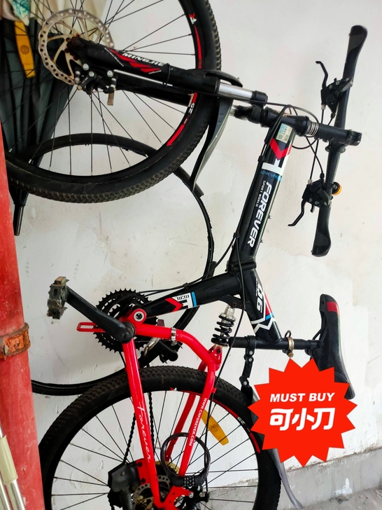 开学季，低价转卖永久24速钢架软尾折叠山地...