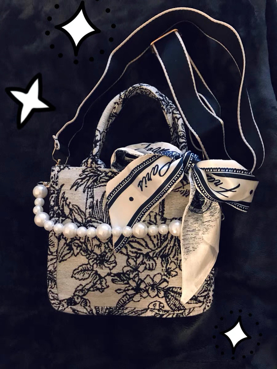 珍珠包帆布包包女夏2021新款潮时尚手提托...