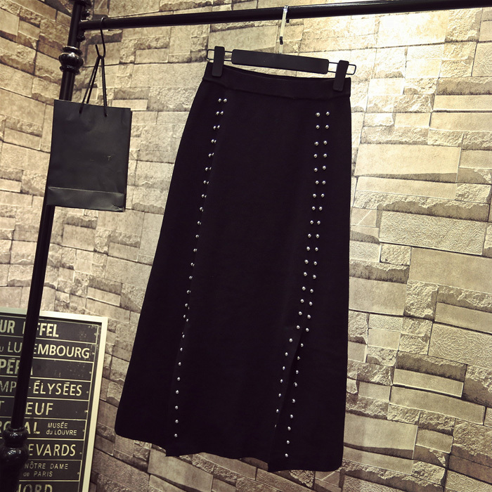 新款秋冬高腰中长款半身裙韩版显瘦包裙一步裙...