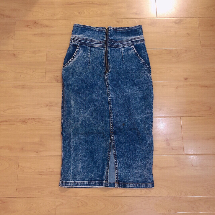 欧洲站高腰牛仔半身裙女夏一步裙中长款包臀裙...