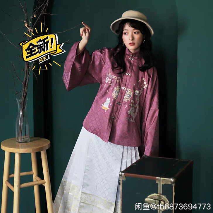 织羽集司猫上衣立领对襟上衣汉服徐娇织羽集L码