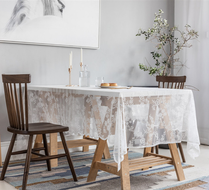 粉黛坊  波浪边蕾丝桌布少女心餐桌茶几甜品...