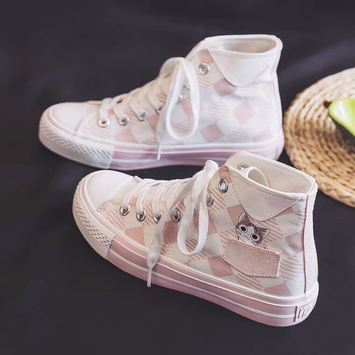 断码两色高帮拼色帆布鞋仅存37.38.39...