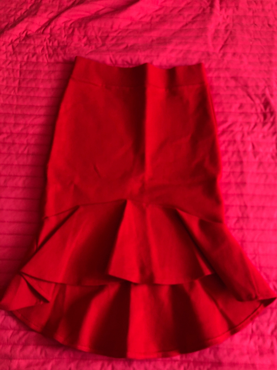 红色鱼尾裙腰围1尺9到2尺2