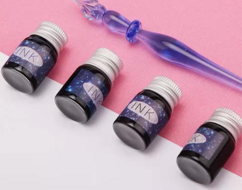 玻璃笔墨水星空水晶笔玻璃钢笔沾水笔学生渐变...