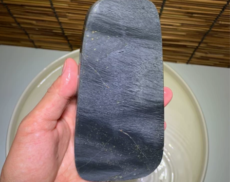 老坑歙砚 樟树背眉纹金星 原石 料子 尺寸...