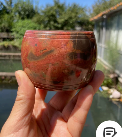 鱼籽石镇纸石，盖置，茶宠……直径9高5.5...