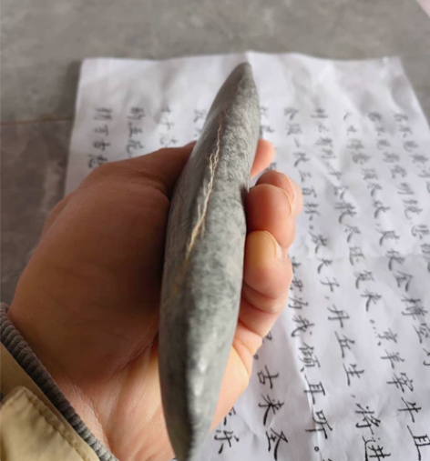 吕梁天然玉化彩石手把镇尺19.6*5.5*...