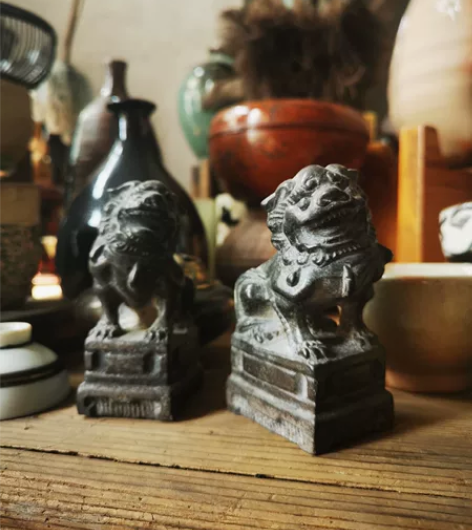 石雕案头狮子一对 适合把玩可做镇纸 尺寸：...