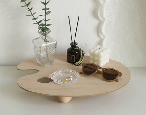 ins风饰品香薰托盘木质日式网红拍照道具摆...