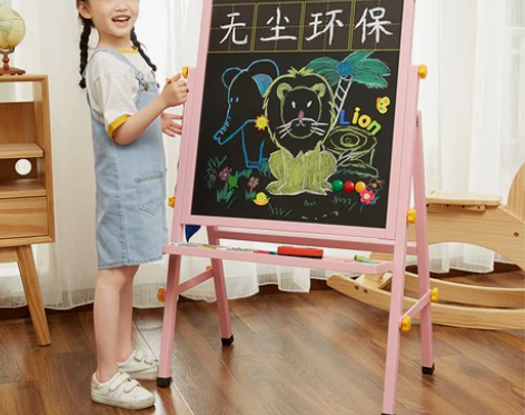 儿童实木画板画架双面磁性小黑板支架式家用可...