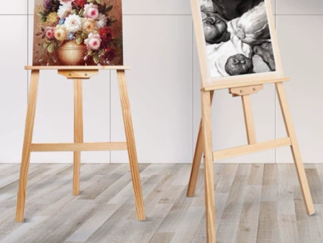 实木画架＋画板！用了几次，便宜出售！画架画...