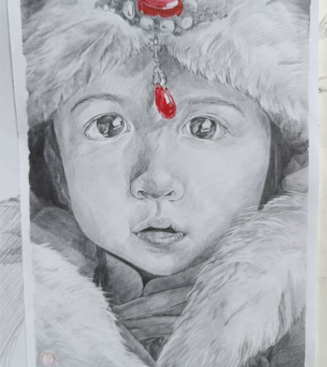 素描头像，可定制。有丙烯画通通20一张，包...