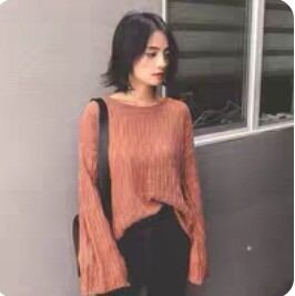 春秋砖红色针织衫，喜欢的姐妹可拍！