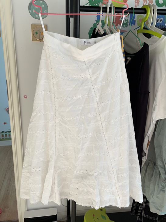 白色超级清纯学生裙过膝长裙