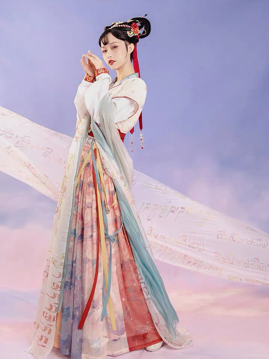 七月夕周年庆秀款 西藏 唐背子齐腰襦裙原创...