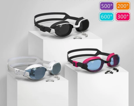 迪卡侬泳镜近视男女游泳眼镜防水防雾高清游泳...