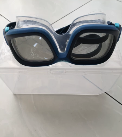 迪卡侬泳镜女游泳装备泳镜大框透明防水防雾高...