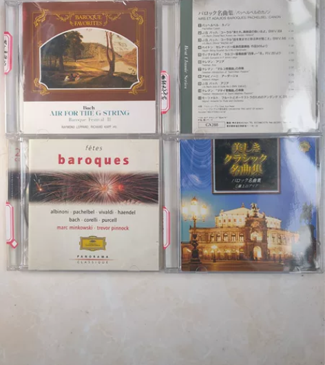 巴洛克音乐曲集CD碟。四盒五碟，多为日版，...