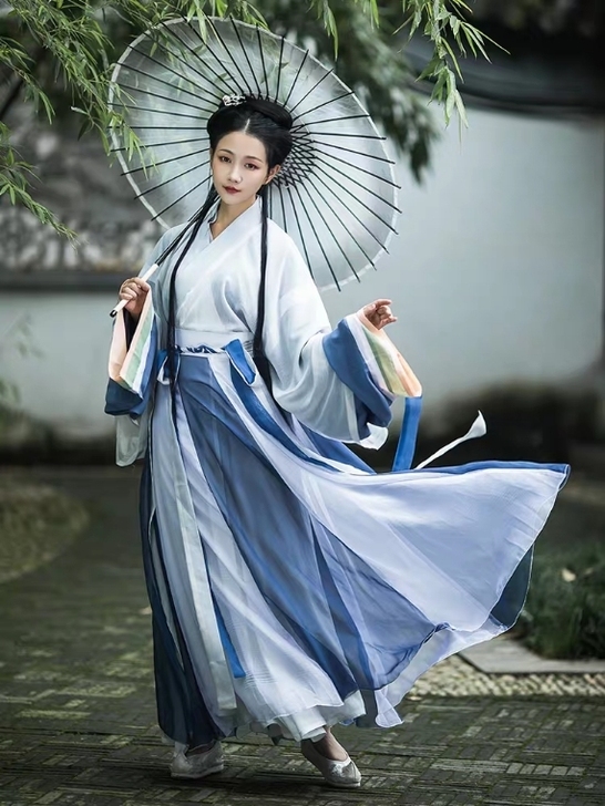 柒邑雲裳诉汉服，交领晋制齐腰破裙6米摆大全...