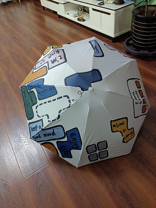 全新五折自动俄罗斯方块雨伞，闲置转让