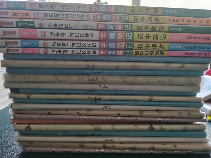初中教材英语历史政治，有笔记，另送学霸笔记...