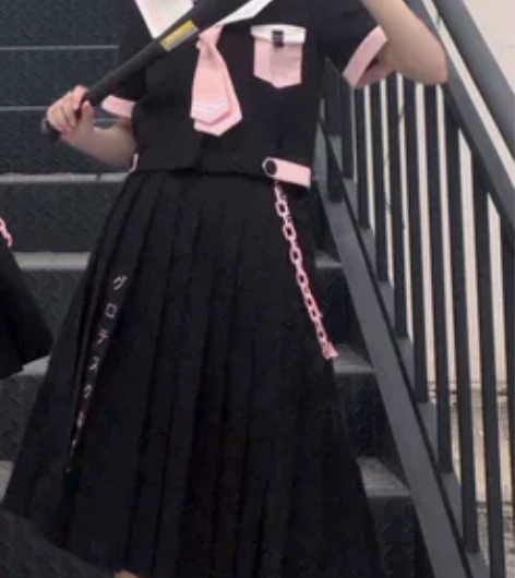 全新正版知木屋jk群中裙全套(项链,中腿袜...