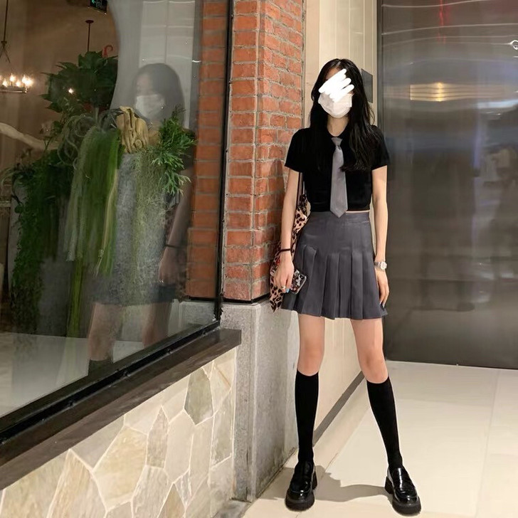 AA同款日系学院风百褶裙