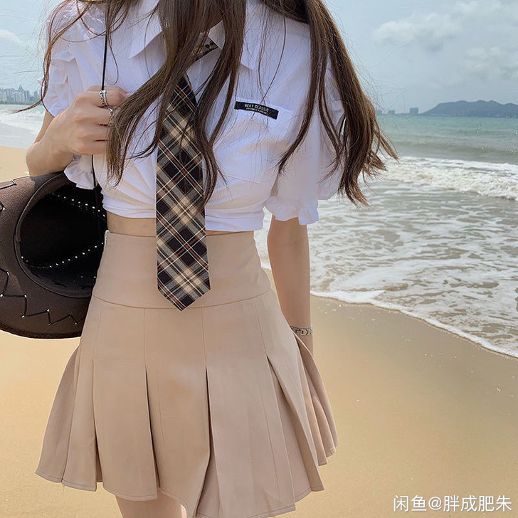 学院风褶皱百褶裙