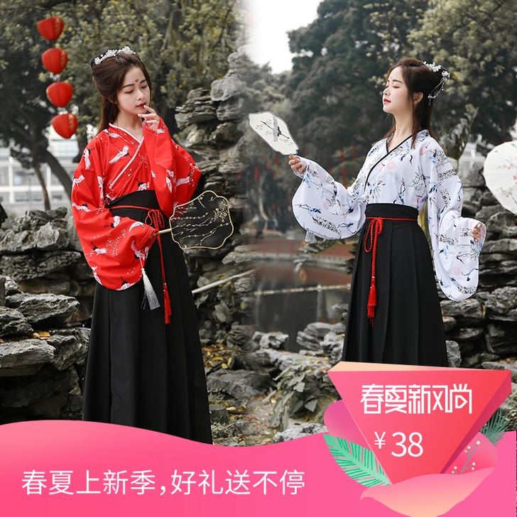 春风十里（仙鹤图）原创明制传统琵琶袖单层印...