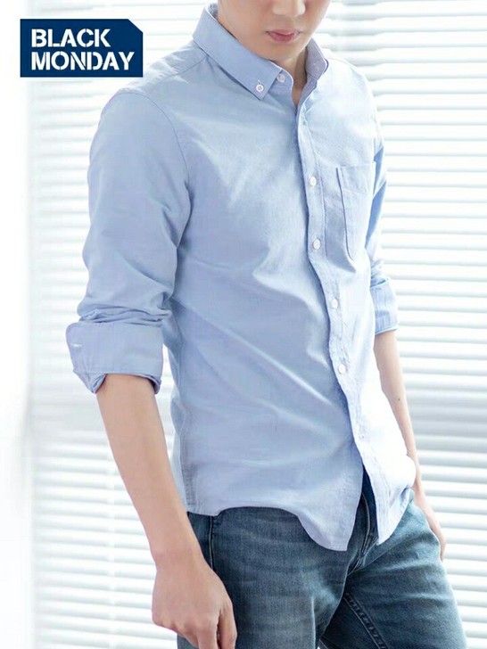 男纯棉牛津纺长袖衬衫男外套全新衬衫男因厂倒...