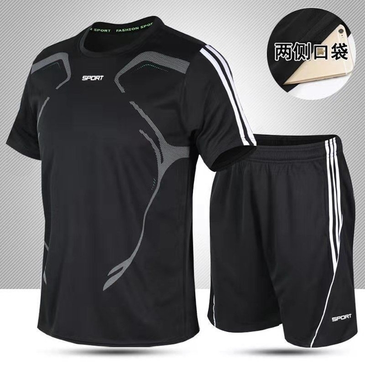 【速干衣套装】套装T恤正品运动套装男夏季新...