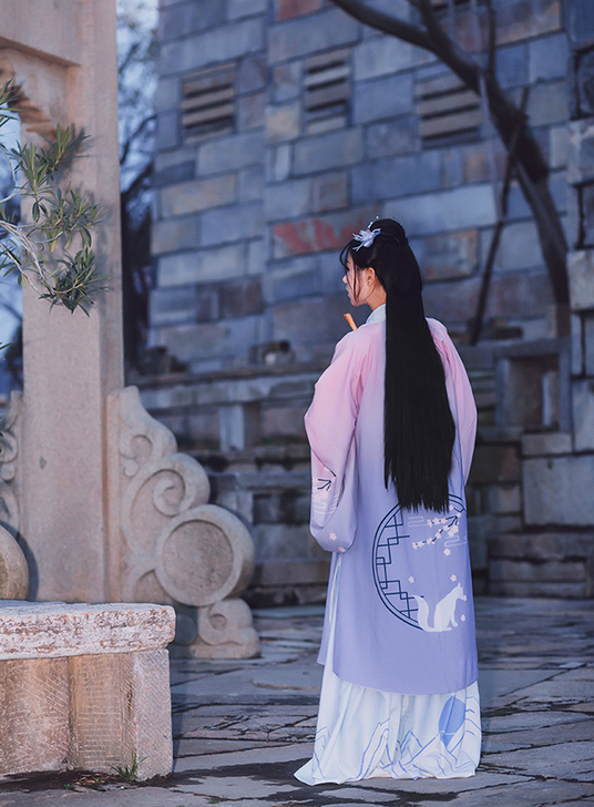 衣锦江南【小狐狸披风】明制传统汉服 印花渐...