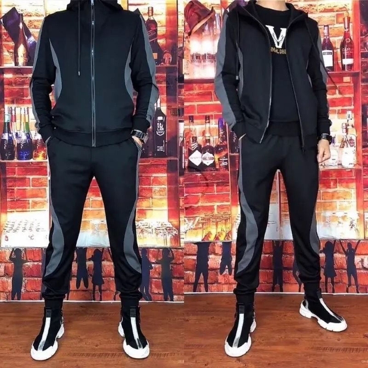 卫衣套装男秋季潮休闲运动套装舒适百搭男士外...