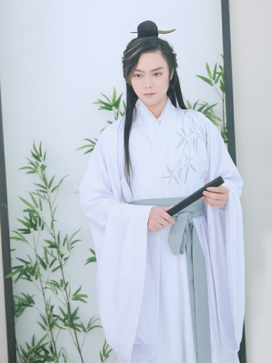 如梦霓裳春夏汉服传统男款直裾 青玉案 绣花...