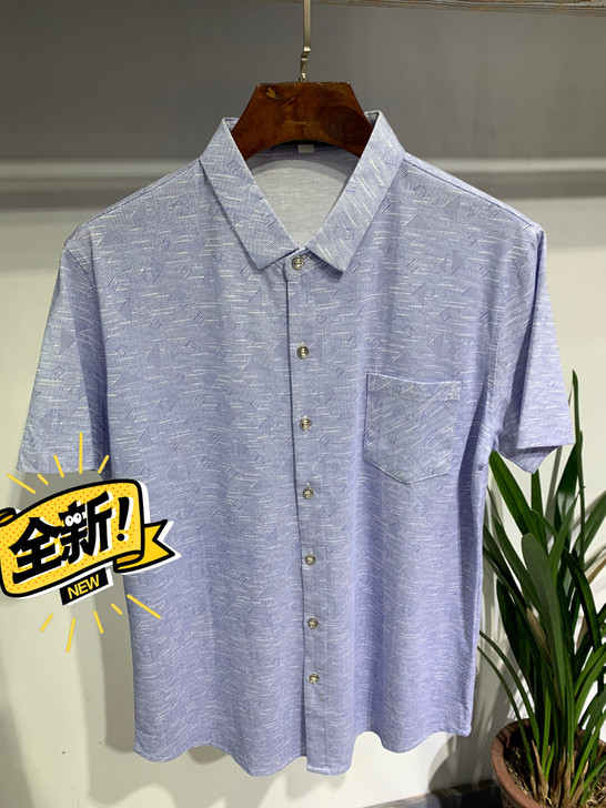 福利款男士夏天短袖衬衫宽松休闲衬衣真实口袋...