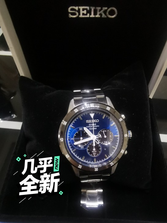 精工男士手表 购于专柜 蓝色表盘 基本全新...