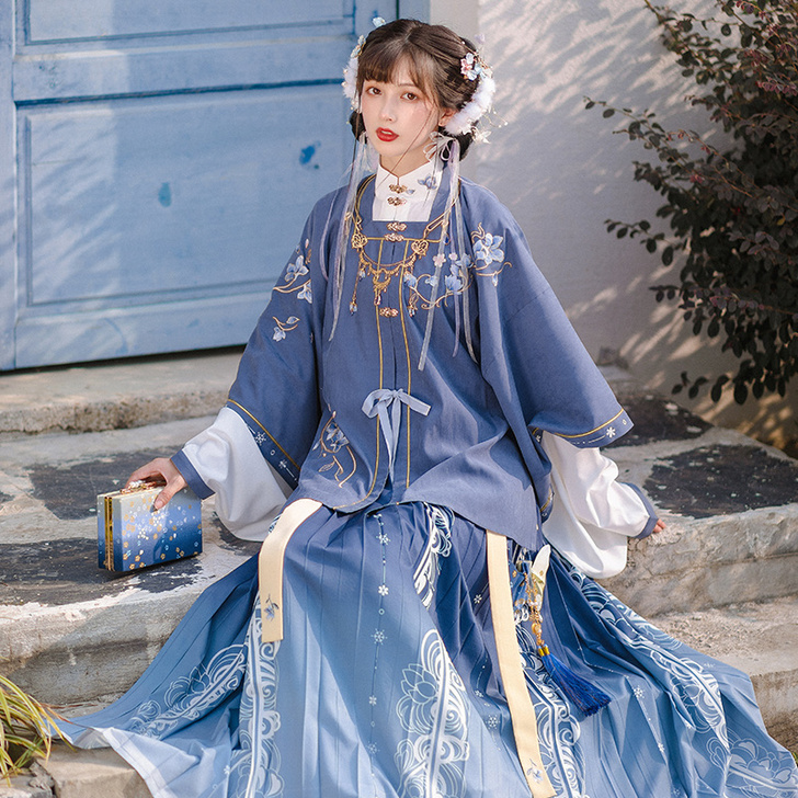 池夏游园惊梦:玉雪香 明制对襟短衫半臂褶裙...