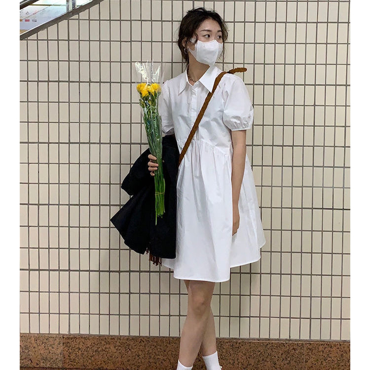 法式桔梗小个子连衣裙女
