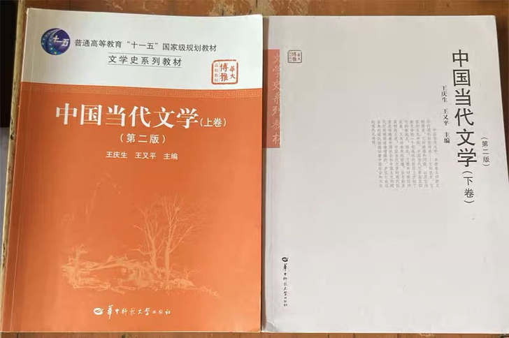 二手正版 中国当代文学王庆生 第二版 上下卷