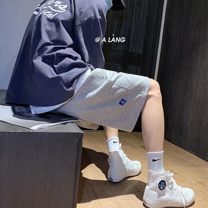 新款短裤男潮夏季休闲五分裤潮流宽松中大码纯...