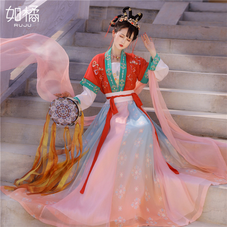 汉服女中国风原创小个子超仙唐制褙子古装春秋...