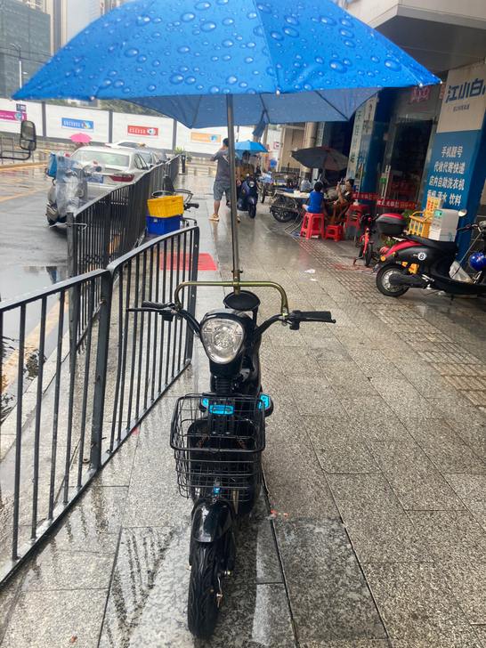 6月11的车，没怎么骑，转出。有可拆卸雨伞...