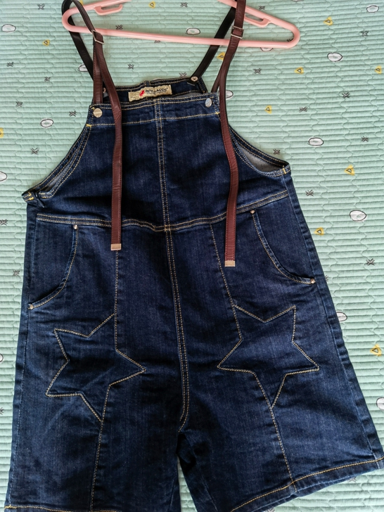 小魔鱼背带牛仔裤