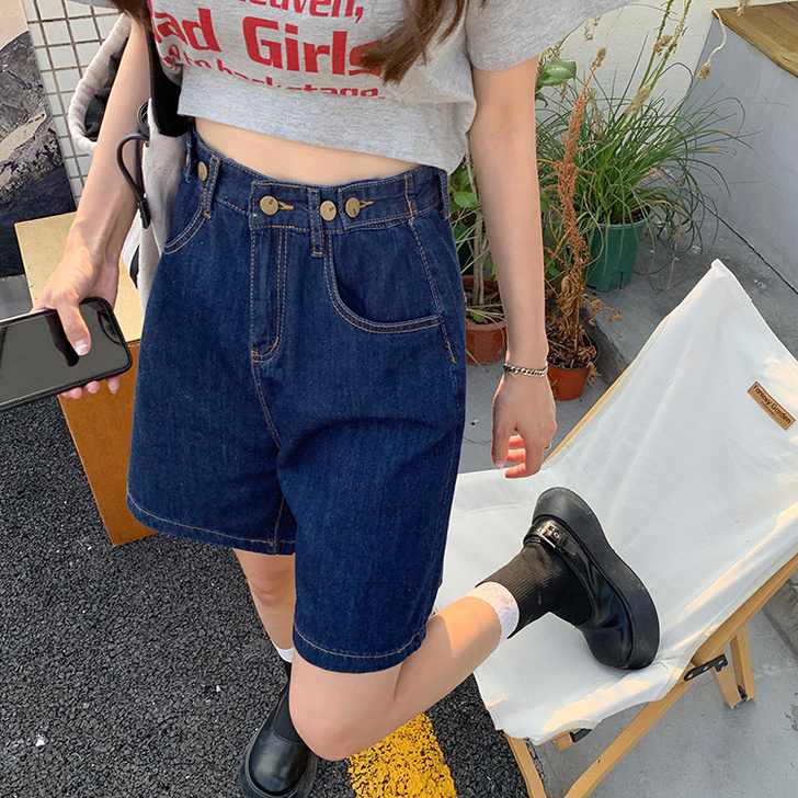 复古直筒阔腿裤牛仔裤女夏季2021年新款裤...