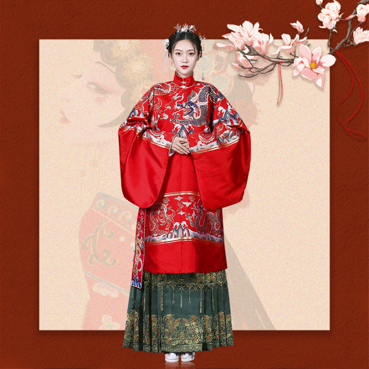 布许明制汉服妆花织金蟒袍立领交领长袄琵琶袖...