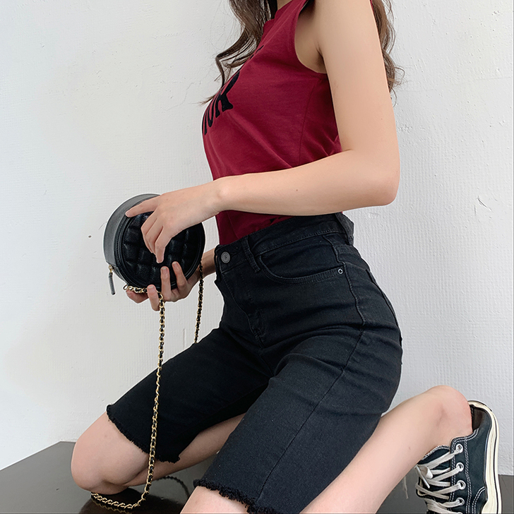 杨幂同款高腰牛仔短裤女夏季紧身显瘦2021...